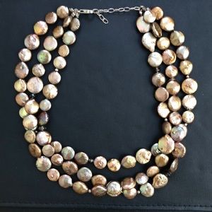 Retired Silpada Copper Coin Pearl Necklace